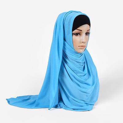 China High Quality Instant Hijab Scarf Lighter Women Tank Top Muslim Solid Polyester Scarf Shawl For Women for sale