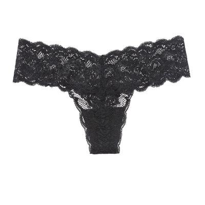 China Sexy Underwear G-String Women's T-back Panties Ladies Lace T-back Panties Plus Black High-End Sexy Bikini Panties Women's Underwear G-String for sale