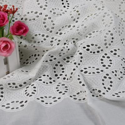 China Hot viable spun hollow design cotton embroidered heavy lace fabric cotton lace fabric embroidery lace for sale