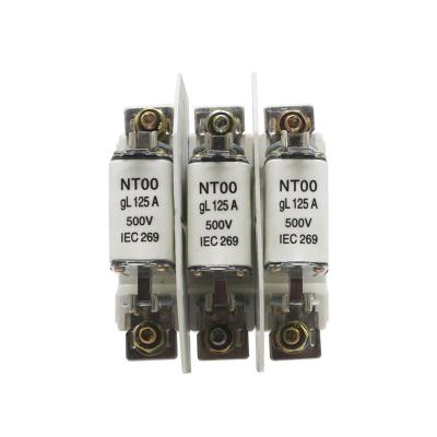 China LOW VOLTAGE Ceramic Fuse Components NT00 3P 160A 125A 100A 80A 63A 32A Sist 101 Fuse 500/600v Holder Fuse Cutout for sale