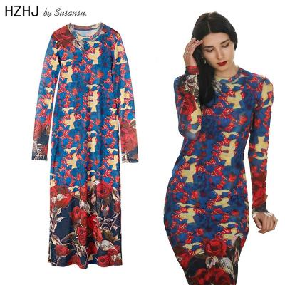 China wholesale Anti-wrinkle fashionable women dress custom made polyester fiber women blue color dress for sale