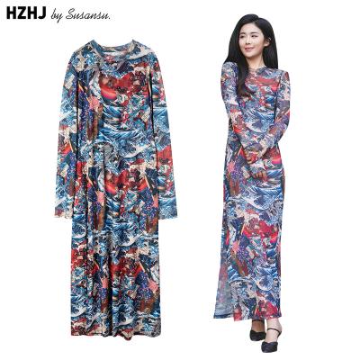 China Anti-wrinkle fashion ladies dresses long long muslim dresses summer party dresses for ladies for sale