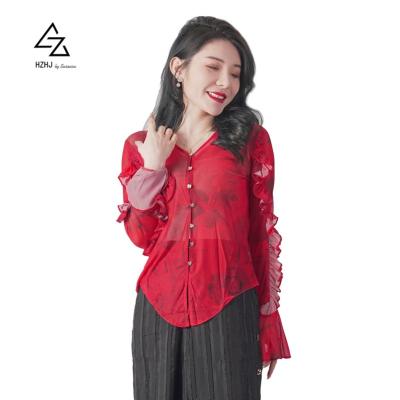 China Anti-pilling new wholesale ladies clothing long shirts fall loose tops oversized shirt women for sale