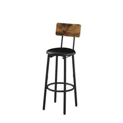 China High Stool Factory Price 2pcs PU Style High Leg Metal Frame Restaurant Modern Antique Leather Barstool Chair High Stool Bar Stool for sale