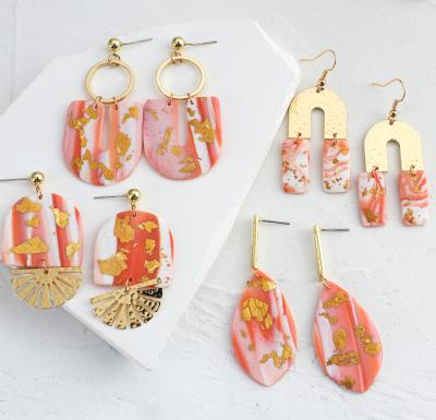 China 2021 Latest Wholesale FASHIONABLE Polymer Clay Earrings Handmade Leopard Dangle Earrings For Women for sale