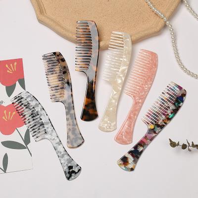 China Acetate Customized Logo Anti-Static Hair Comb High Quality Fashion Cellulose Acetate Hair Comb for sale