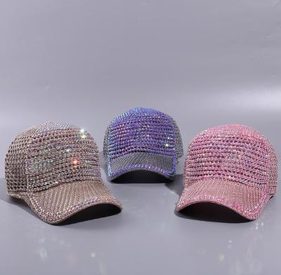 China Wholesale Outdoor Custom Logo Tongue Plush Rhinestone Trucker Hats Women Baseball Hats Breathable Full Hats Fashion for sale