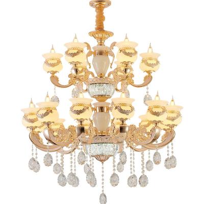 China Modern Crystal Chandelier For Living Room Adjustable Metal Luxury Luminous Wholesale Customization Gold Ceiling Lamp Size en venta