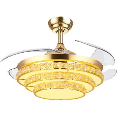 Cina Hot Selling Restaurant 220V 42 Home Style Back 5 Blade Modern Trend Fan Ceiling Chandelier Remote Control Led Lights in vendita