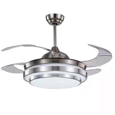 中国 Remote Control Return All Motor 5 Blade 220V ABS Copper Fan Blade Led Combo Ceiling Fan Chandelier Lighting 販売のため