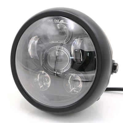 China Light Up 6.5 Inch 60W Round Aluminum Alloy Drift Angle Eyes Headlight Front Light For Cafe Racer Motorcycle Motorcycle Accessories for sale