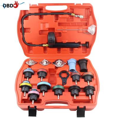 China 18pcs Plastic Universal Radiator Pressure Tester Tool Cooling System Testing Tool Kit Water Tank Leak Car Tool Kit for sale