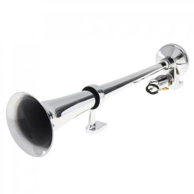 China 12V/24V 450mm aluminum high quality single-tube electric inflatable horn chrome plated modified horn HR-3403 for sale