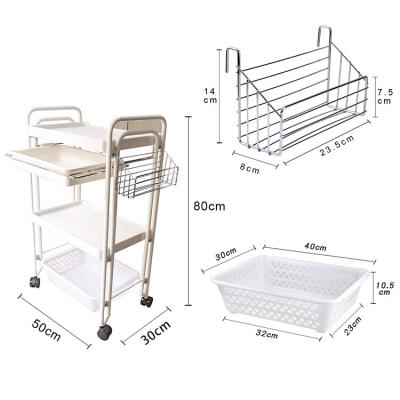 China Wholesale Plastic Rotated 360 Degree Hairdressing Trolley Beauty Trolley Storage Trolley Beauty Hair Salon Trolley for sale