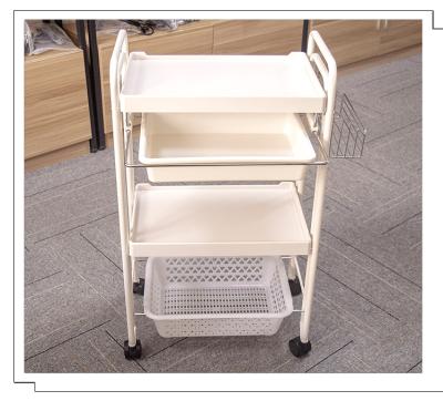 China Wholesale Rotated 360 Degree Plastic Hair Salon Trolley Beauty Hairdressing Trolley Storage Trolley Beauty Hair Salon Trolley for sale