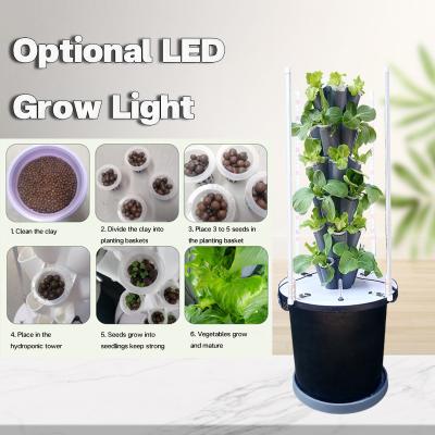 China Home Use Garden Petal Hydroponic Tower Growing System 6/8/10 Layers Optional LED Light for sale