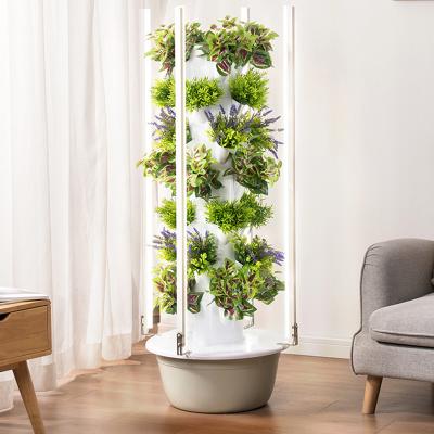 China Indoor Garden 5 Layers Petal Soilless Hydroponic System Grow Tower With LED Light for sale