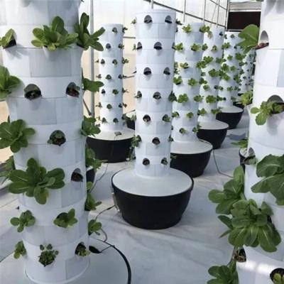 China Industrial Soilless Farm Hydroponic System PVC Petal Grow Towers 9 Layers for sale