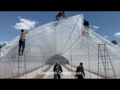 Installing Plastic Film In Sawtooth Greenhouses