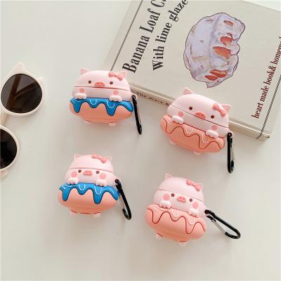 China Free Shipping Lightweight Portable Cute Pink Pig Donut Earbud Cover For AirPods 1 pro 2 Wireless Earphone Case for sale