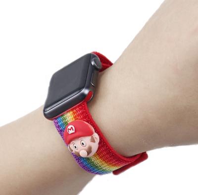 China Free Shipping Super Lightweight Anime Mario Mickey Woven Armor Sport Nylon Band For Apple Watch Band For iWatch for sale