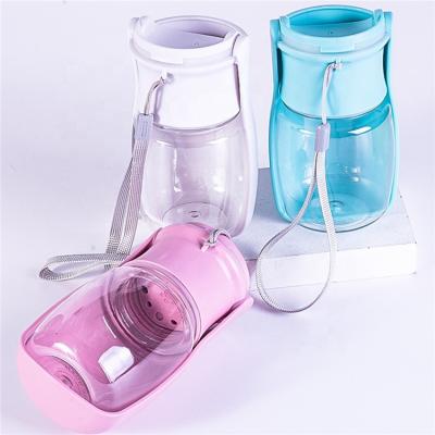 China 350ml Automatic Collapsible No Drip Pet Water Bottle Portable Pet Water Bottle Feeder For Dog Cat for sale