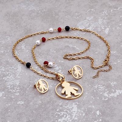 China FASHIONABLE Favorite Cheap Price Child Earring Pendant Sets Boy Shape Jewelry Sets for sale