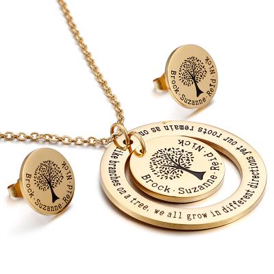 China TRENDY new style customize wholesale tree jewelry set cheap necklace and earring sets for sale