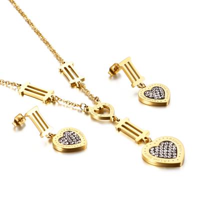 China FASHIONABLE Hot Funky Chain Flower Stainless Steel Pendant Jewelry Sets Necklace for sale