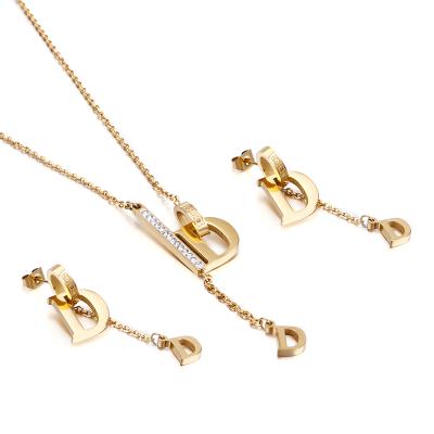 China TRENDY charm and fashion letter earrings set high quality jewelry necklace for sale