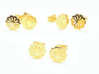 China CLASSIC Fashion 18K Gold Plated Tiny Stainless Steel Stud Earrings for sale