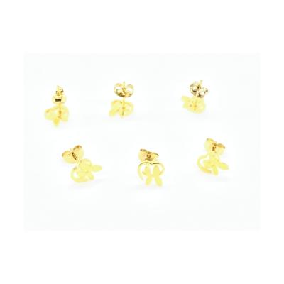 China Romantic Wholesale Stainless Steel Accessories Gold Plated Stud Earrings For Women for sale