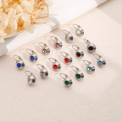 China TRENDY French Clasp Diamond Earrings Spiral Clip-ons With Multicolor Rhinestones For Girls Women for sale