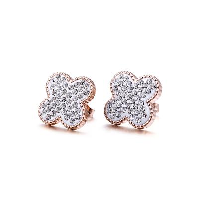 China Unique Trendy Trendy Stud Earrings For Girls Full Diamond Silver /gold Earring Jewelry for sale