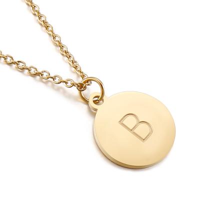 China TRENDY Hot Selling Custom Letter A~Z Necklace Fashion Letter Pendant Jewelry For Man Gold/Women Stainless Steel/Silver Color for sale