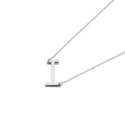 China FASHIONABLE Uppercase Pendant Necklace Chain Middle Size Simple Design Silver Plated Jewelry for sale