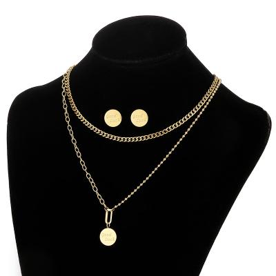 China TRENDY Fashion Female Round Good Luck Pendant Set Latest Necklace Designs for sale