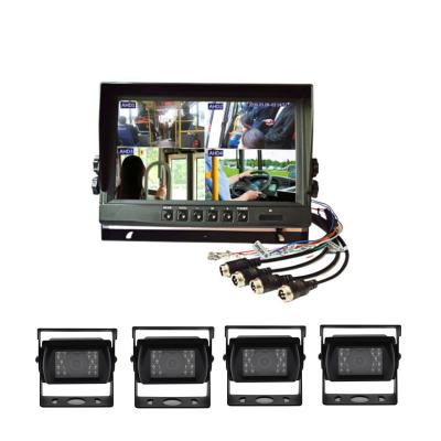 China Shockproof Backup Camera System With 9 Inch Quad Slot AHD Monitor For RV Trailer Semi Truck Camper Bus And 4 Back View Camera With DVR for sale