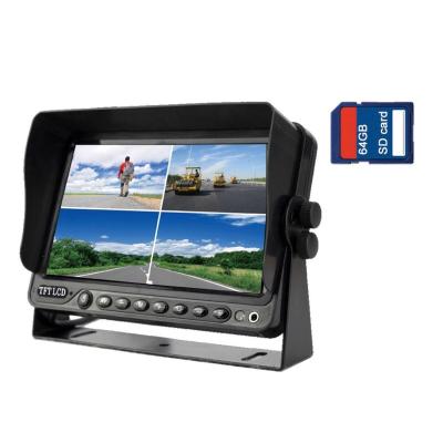 China Waterproof 7 Inch Quad Recording Rearview Monitor System for sale