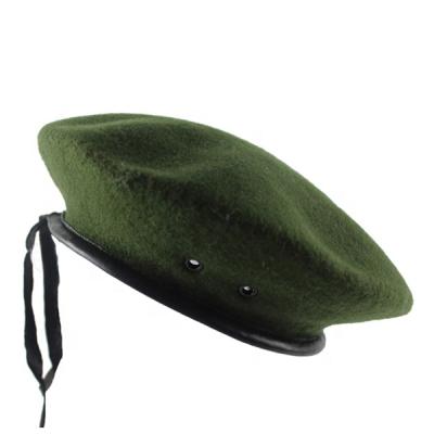 China Custom Army Beret Fashion Embroidery Military Beret Covers Mens Wool Beret for sale