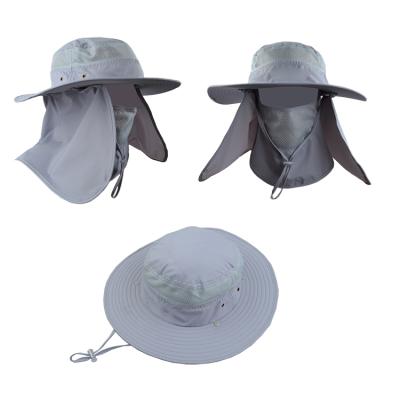 China Custom Character Bucket Hat With Flap Neck Cover SPF Sun Protection Cap for sale