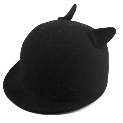 China Character Wool Felt Felted Hat Hat with Cute Bear Cat Ears for Kids and Adult for sale