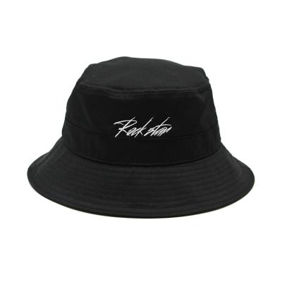 China Custom Logo Cotton Bucket Hat Black Reversible Simple Wholesale COMMON for sale