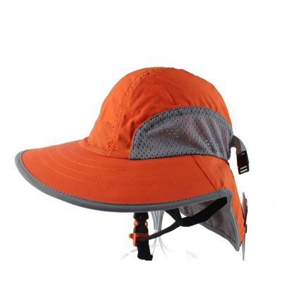 China Custom Picture Sun Protect Ear And Neck Fin Fishing Cap Bucket Hat for sale