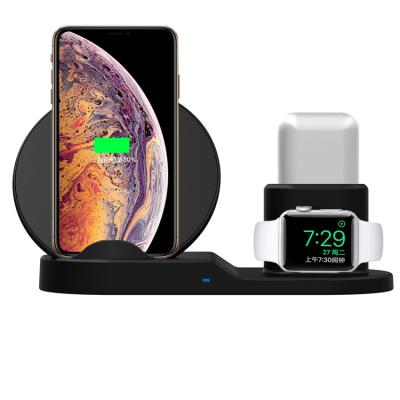 China New HEITUO 2022 Mobile Phone Charger Wireless Qi Sublimation 3 In One It For Iphone Samsung Watch Earphone Wireless Charging Fast for sale