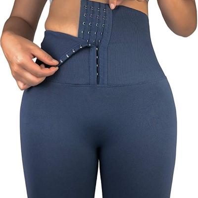 China Plus Size Women's High Waisted Yoga Pants 7/8 Length Gaiters With Multi-Breasted Waist Gaiters For Women Tummy Control Workout Pants for sale