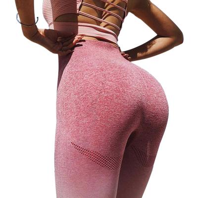 China Wholesale Antibacterial Wicking Color Gradient Fitness Leggings Yoga High Print Seamless Pants For Women for sale