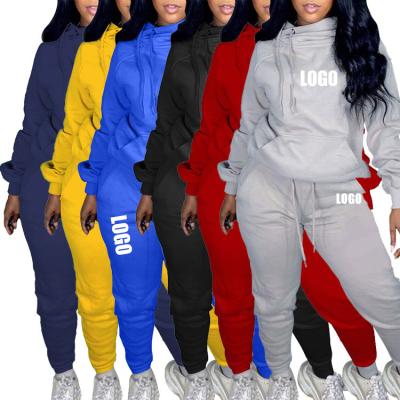 China S-3XL Antibacterial Logo Ladies Jogger Custom 2 Piece Fitness Clothing Sweated Tracksuits Jogging Sportsuit Women's Tracksuits for sale