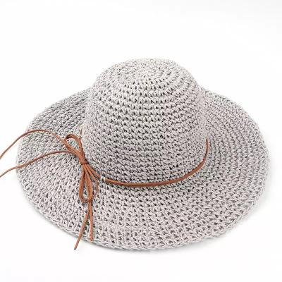 China Character Women's Sun Brim UPF 50+ Crochet Bucket Summer Straw Floppy Beach Woman Designer Wide Foldable Hat for sale