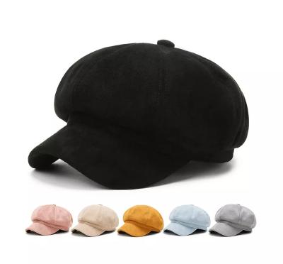 China ENJOYFUR Comfortable Women's Winter Beret Hat Knitted Classic French Beanie Cap Autumn Winter Hat Beret for sale